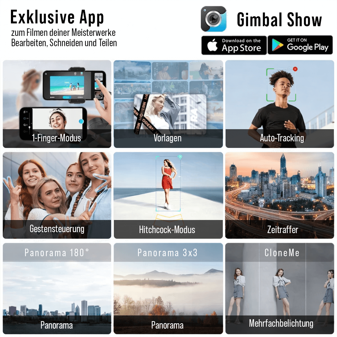 Smartphone Gimbal mit Selfie Stick - Stabiq