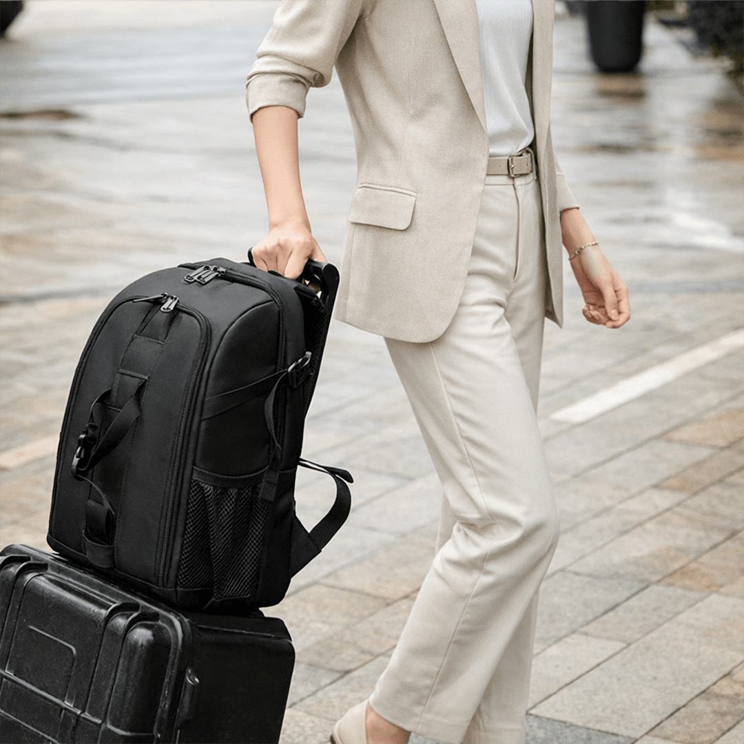 Kamera Rucksack beim Reisen mit komfortablem Transport und praktischem Tragegriff
