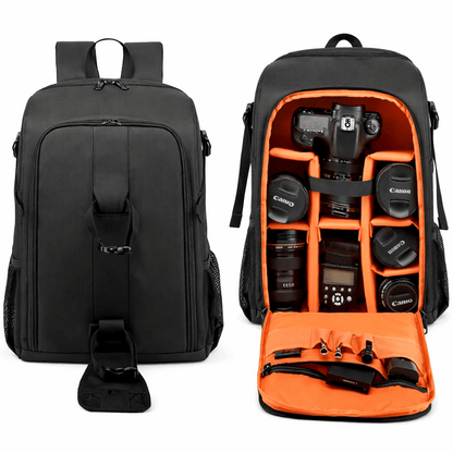 Kamera Rucksack für Systemkamera mit strukturierter Innenaufteilung für Kamera und Zubehör