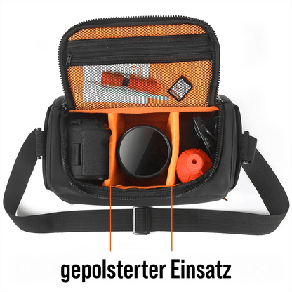 Kleine Kameratasche mit gepolstertem Innenraum für Kamera Objektiv und Zubehör