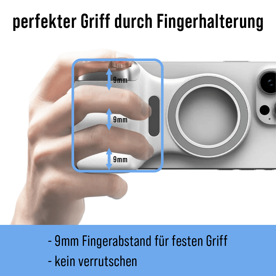 Mini Handy Stativ mit ergonomischem Griff und Fingerhalterung für sicheren Halt