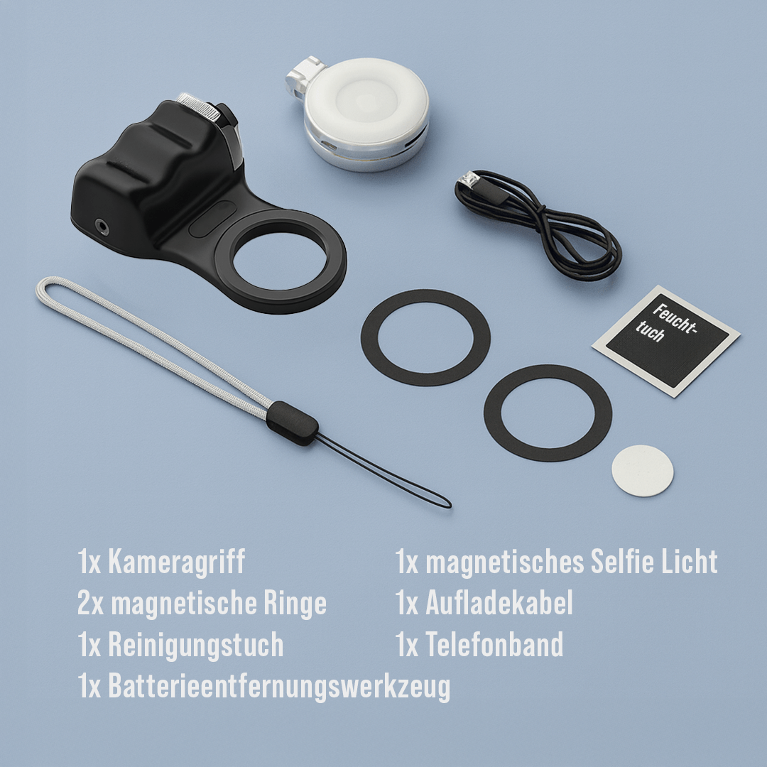 Mini Handy Stativ Komplettset mit Licht und Zubehör für Videos und Fotos
