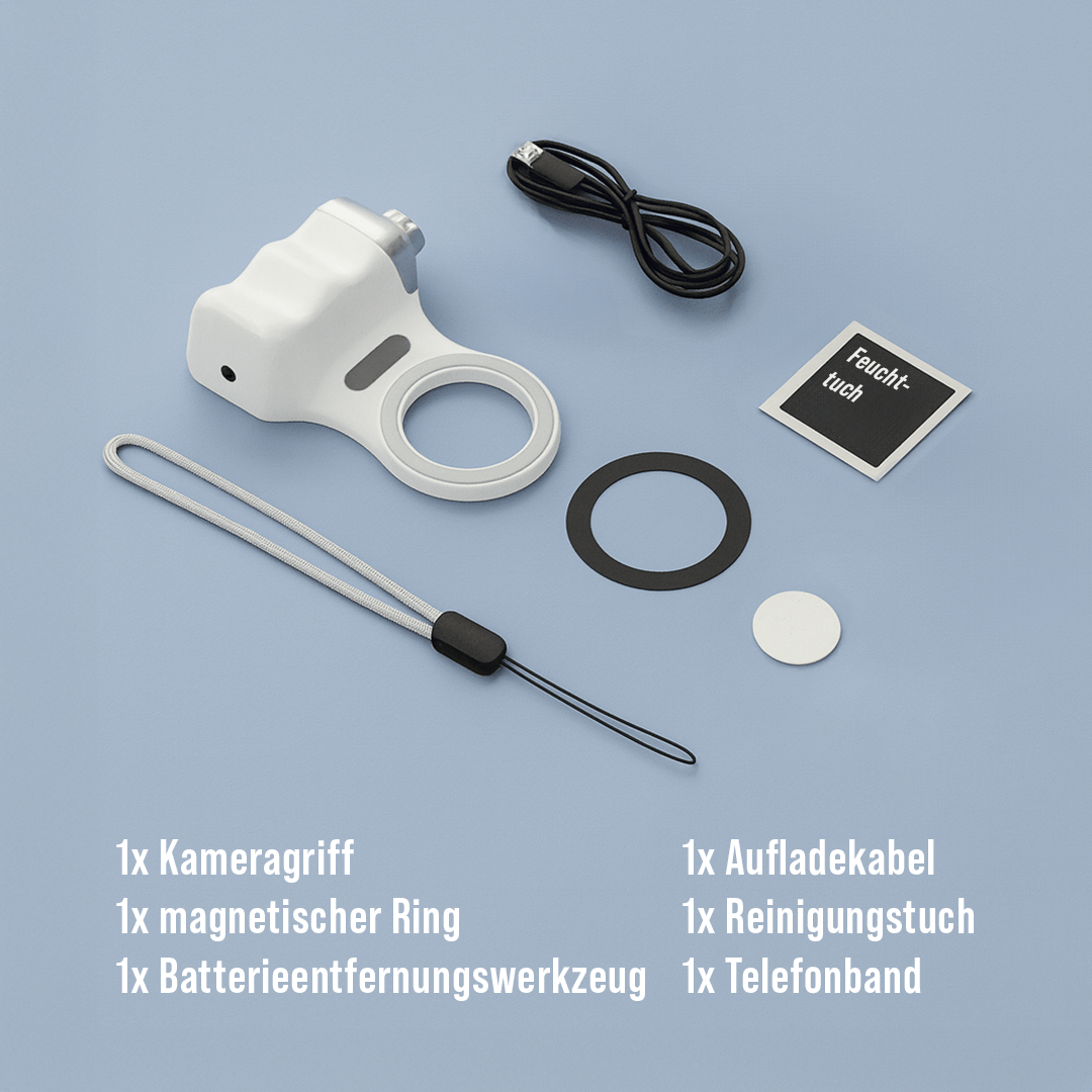Mini Handy Stativ mit Zubehör Set inklusive Kabel und Reinigungstuch im Lieferumfang