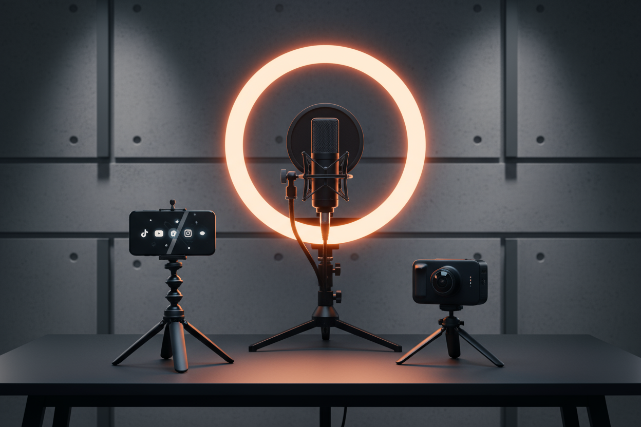 Ob TikTok, YouTube oder Instagram – bei Cagono findest du das komplette Equipment für professionelle Videos und Fotos. Ringlichter für perfekte Ausleuchtung, Mikrofone für kristallklaren Sound und 360°-Kameras für immersive Erlebnisse. Qualität, die sich sehen und hören lässt.