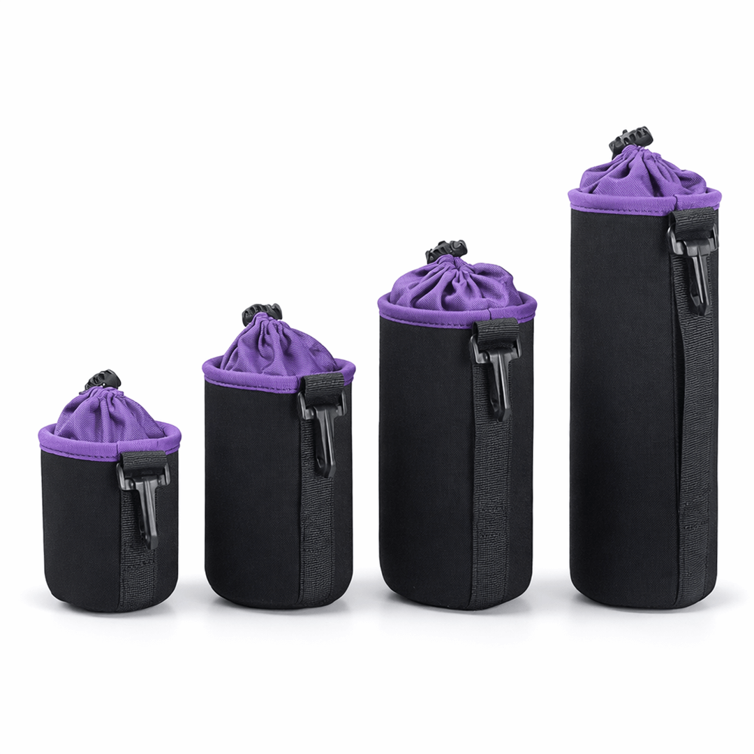 Mehrere objektiv tasche Modelle in verschiedenen Groessen nebeneinander